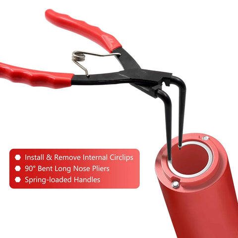 90 Degree Long Nose Snap Ring Pliers For Internal Circlip And Master Cylinder Retaining Rings, pliers with spring-loaded handles