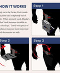 Step-by-step guide to using the Hidden Travel Belt Wallet With RFID Blocker, Ultra Slim And Durable, showing secure attachment.