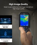 Handheld Thermal Imaging Camera With WiFi, 25Hz Refresh, 160x120 IR Resolution, 3.2 Inch LCD, 19200 Pixel Sensor, held by a hand