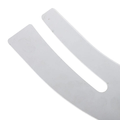 Close-up of Rock Solid Table Saw Riving Knife Metal Splitter Guard, steel material for woodworking safety and kickback prevention.