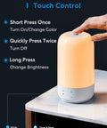 Smart Table Lamp For Bedroom With Voice And App Control, WiFi Enabled LED Nightstand Lamp showing touch control instructions.