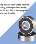 Close-up of bearings for 8 Pack Light Up Roller Skate Wheels With Preinstalled Bearings For Double Row Skating and Skateboards