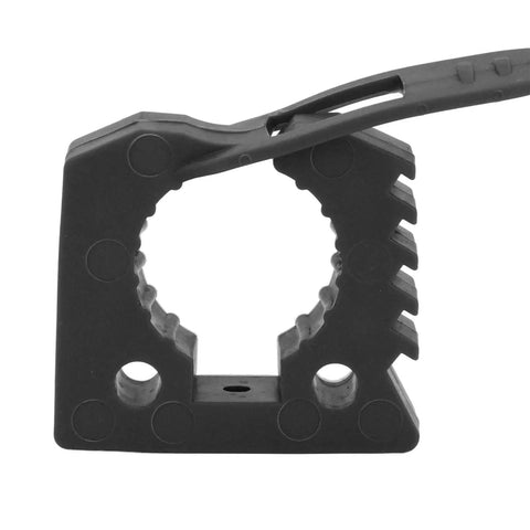 Close-up of a single Heavy Duty Rubber Clamp Mount for Roof Rack Shovel Holders, 30 to 40mm size, showcasing the teeth design.