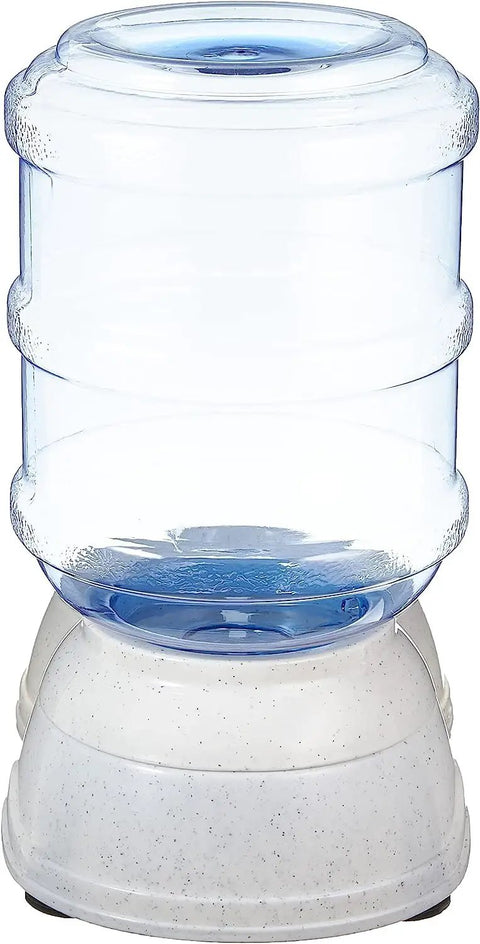 Gravity Pet Water Dispenser For Cats And Dogs Easy To Clean 1 Gallon Capacity Small Gray Unit With Transparent Tank And Anti Skid Base