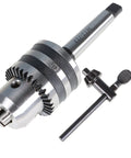 Heavy Duty JT3 Drill Chuck With MT2 Arbor Fit For Mini Metal Lathe Tailstock And CNC Mill 1/32 To 5/8 Inch Clamping Range Rock Solid Quenched Steel Build with key.
