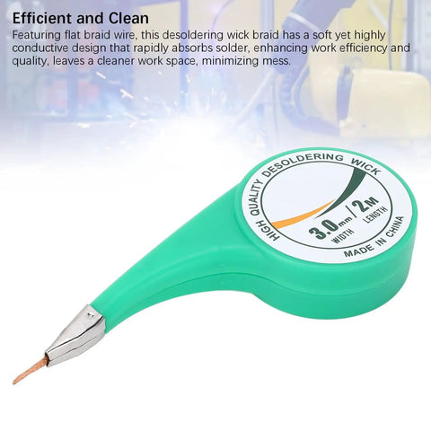 Pro Grade Solder Wick Braid With Flux Brass Desoldering Wicks For PCB Cleaning And Repair 2m Length 3.0mm Width Tool
