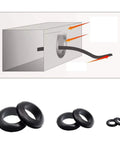 260 Piece Rubber Grommets Kit For Electrical Cable Holes 7 Size Blanking Grommets black rubber rings on cable hole diagram