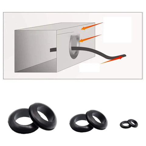260 Piece Rubber Grommets Kit For Electrical Cable Holes 7 Size Blanking Grommets black rubber rings on cable hole diagram