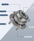 Front Or Rear Wheel Bearing Hub Assembly Compatible With Hyundai Veracruz 2007 2012 And Santa Fe Sport AWD 2013 2014