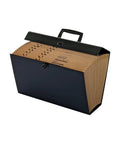 Heavy Duty Legal Size File Organizer Box With 19 Deep Pockets And Reinforced Mylar Gussets for top shelf desktop organization.