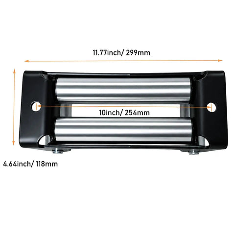 10 Inch 4 Way Roller Fairlead Heavy Duty Winch Cable Guide For Wire Rope 8000 To 17500 Lb Winches Rugged Tough As Nails Universal Fit For ATV UTV SUV Truck F150 And More Today, 10in black steel with silver rollers