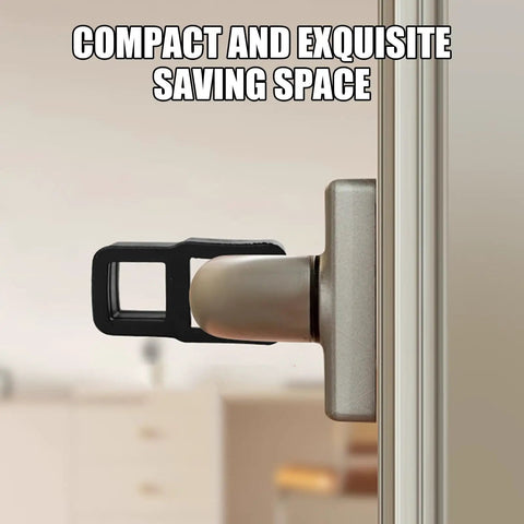 Silicone Door Knob Stopper Wall Protector Anti Collision Door Handle Guard Pocket Sized Portable Travel Kit saving space on a door knob.
