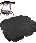 Rugged 2-Seat Swing Canopy Replacement For Outdoor Patio Garden, Waterproof 210D Oxford Fabric, Black, laid flat