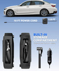 Portable Tire Inflator Air Compressor With 150 PSI Fast Inflation No Battery Needed 12V DC Car Adapter Auto Shut Off LED