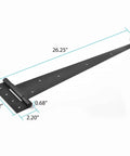 Beefy Heavy Duty Black T Strap Shed Door Hinges, 25 And A Quarter Inch Rustic Flush Mount Iron Barn Door Hardware Set