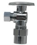 Ten Pack of Three Eighths Inch OD To Half Inch CPVC Angle Stop Valves, Brass, One Fourth Turn, NSF 61 ASSE 1061 Certified