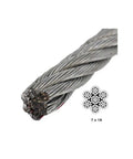Close-up of 1/8 Inch 50 Ft Galvanized Steel Wire Rope Kit 7x19 Aircraft Cable With 400 Lb Safe Working Load showing wire strands and pattern