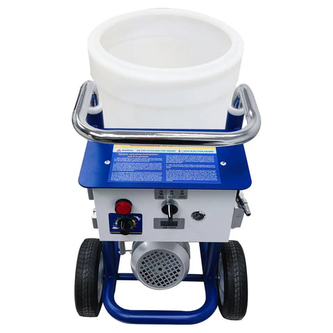 Badass Heavy Duty Putty Cement Grouting Mortar Spray Machine With 28L Hopper and 220V Power, front view showing controls and handle.