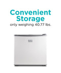 Compact Upright Freezer One Point Two Cubic Feet Portable Chill Station with a white exterior and front view.