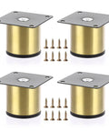 Heavy Duty Gold Stainless Steel Furniture Legs With Mounting Screws For Table Desk And Cabinet upgrade, set of four, 50mm x 65mm.