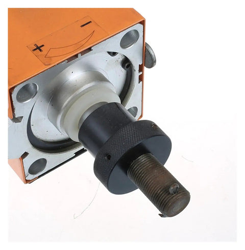 Close-up of Super Heavy Duty Pneumatic Crimping Tool With Four Die Sets For Wire Terminals, showcasing metal and rubber components.
