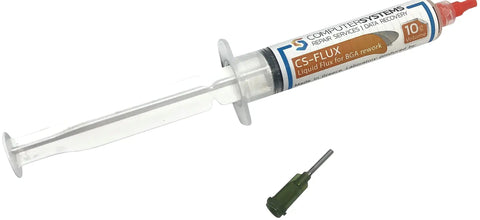 Low Viscosity Halogen-Free Liquid Flux For BGA Rework And Reballing Reflow Ready 10g syringe with green 1.6mm tip