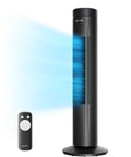 30 Inch Oscillating Tower Fan For Bedroom With Remote Control Quiet 3 Speed Settings ETL Certified Black 7 Hour Timer
