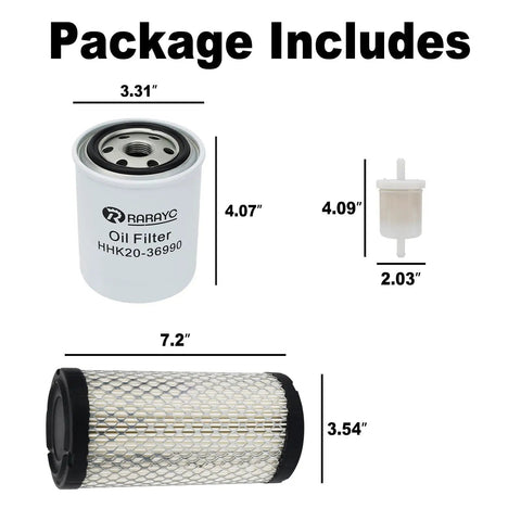 All In One Filter Maintenance Kit With Air Fuel Hydraulic And Oil Filters Plus Oil Change Kit For Tractors And Machinery Compatible With BX Series BX22 BX23 BX24 BX25 BX25DLB BX2200 BX2230 BX2350 BX2360 BX2370 package contents