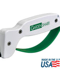 Garden Tool Sharpener With Diamond Honed Tungsten Carbide Blades Keeps Lawnmower Blades Razor Sharp In Just A Few Easy Strokes