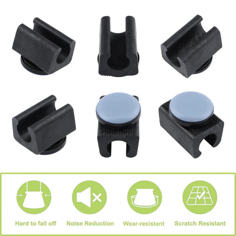 30 Piece U Shaped Chair Pad Set With Round Teflon Sliders And Cantilever Glide Kits Easy Furniture Movers black plastic and blue pads