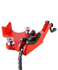 Heavy-Duty Pipe Chain Vise Workhorse With Two Bending Dies, One Half Inch To Eight Inch Pipe Capacity, 34.6 Inch Chain, Cast Iron Base