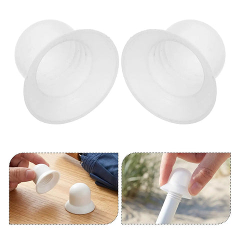 DoItTool Patio Umbrella End Cap Repair Kit 2 Pack, White Plastic Threaded Spiral Top Cap for Garden Market Beach Umbrellas. Durable Rain Resistant Replacement Pieces Easy Install To Fix Worn Out Poles and Save Money Instead Buying New.