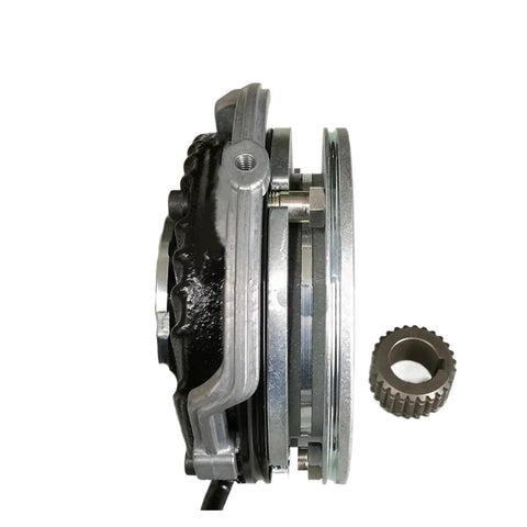 Electromagnetic brake unit (DC24V/90V) with 25mm/30mm shaft, side view, metal housing