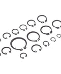 225 Piece C Clip Circlip Snap Ring Retaining Fastener Set For Machinery Vehicles Automotive Use, 13 sizes, black alloy steel