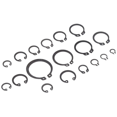 225 Piece C Clip Circlip Snap Ring Retaining Fastener Set For Machinery Vehicles Automotive Use, 13 sizes, black alloy steel