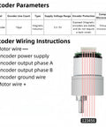 Encoder wiring instructions with Hall encoder parameters for 4WD Robotic Car Chassis Kit With Aluminum Alloy Frame Hall Encoder
