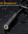 Ultra Clear Endoscope Camera With Light For Home And Auto Inspections, 1920x1440 HD Borescope With IP67 Waterproof Seal, SemiRigid Snake Camera, 16.4Ft Cable, 8 LED Lights, Works With iPhone And Android, For Pipes And Engine Bays, IP67 waterproof probe on wet surface
