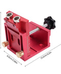 Red Pocket Hole Jig Kit Pro Grade With 3 In 1 Adjustable Drill Guides Portable Aluminum Alloy Tool with dimensions