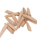 Pile of 50 Piece Pocket Hole Plugs Woodworking Dowel Kit Built Different Softwood Filler Inserts for seamless joints.