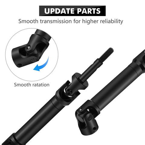 Upgraded CVD Rear Drive Shafts For Off Road RC Trucks showing smooth rotation, black steel construction, and premium performance.