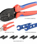 All In One Solar Panel Crimp Tool Kit With Solar Connector Crimper For AWG 14 To 10 Wires And 2 4 6 Mm2 Cables Includes Wire Cutter Spanner Wrench And Carry Bag For Quick Easy Installations features crimper tool, cutter, and wrench