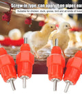 20 Pack Top Shelf Automatic Chicken Water Nipples With 360 Degree Stainless Steel Flow No Fuss Screw In Poultry Drinkers, red color, suitable for chick hydration.