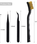 3D Printer Nozzle Cleaning Kit 13 Piece Set With 0.4mm Cleaning Needles, Precision Tweezers, And Copper Wire Brush, product sizes shown