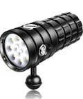 StarShine SR 10000 Lumens Dive Light For Pro Grade Underwater Video And Photography With 95 CRI 6500K White Light USB-C Rechargeable