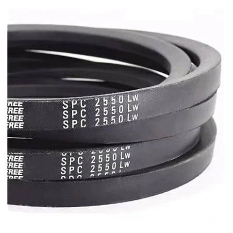 Premium Japanese Rubber Narrow V Belt For Heavy Duty Industrial Power Transmission And Conveyor Systems Featuring Smooth High Speed Operation And Badass Wear Resistance All Day Long showing stacked black belts.