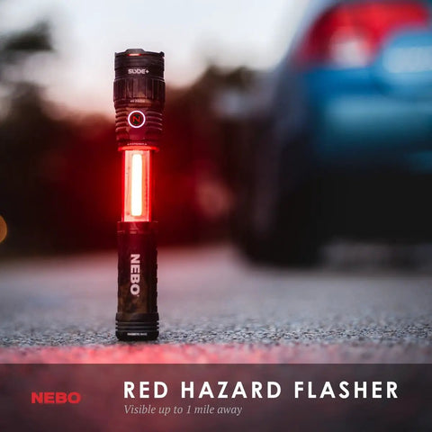 SLYDE Plus 2Nd Gen 400 Lumen Flashlight With 7 Modes, red hazard flasher on road