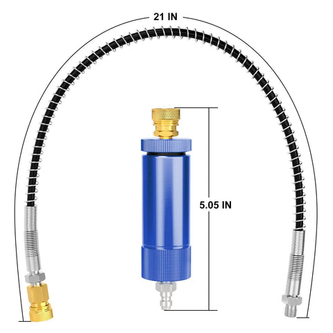Dope Heavy Duty Water Oil Separator For High Pressure Air Compressors With 30MPa Capacity blue filter with 20 inch spring hose
