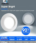 Energetic Lighting Super Bright LED Can Light, dimmable, metal baffle trim, energy-saving, 1000 lumens, comparison chart