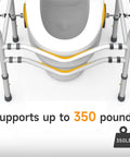 Heavy Duty Toilet Safety Rails For Seniors Standalone Grab Bars With Adjustable Height And Width Easy Install Supports Up To 350 Lbs Durable Carbon Steel Fits Most Toilets For Disabled And Handicap
