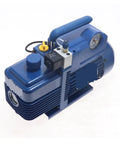 Heavy Duty Two Stage Rotary Vane Vacuum Pump 4 Cfm Rated With Forced Oil System Anti Reflux Design And Gas Ballast Valve, blue, compact design.